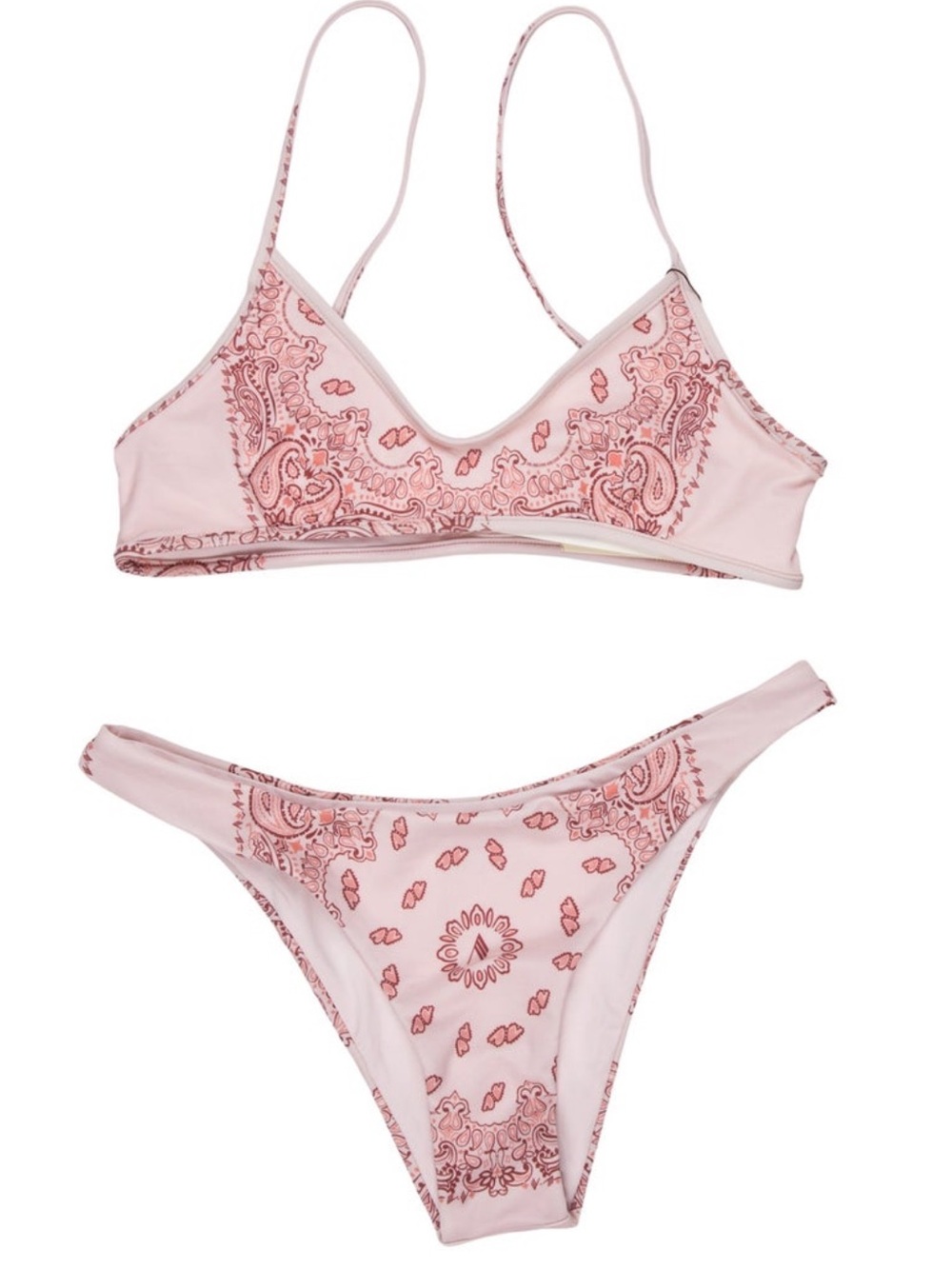 The Attico Pale Pink Paisley Two-Piece Bikini